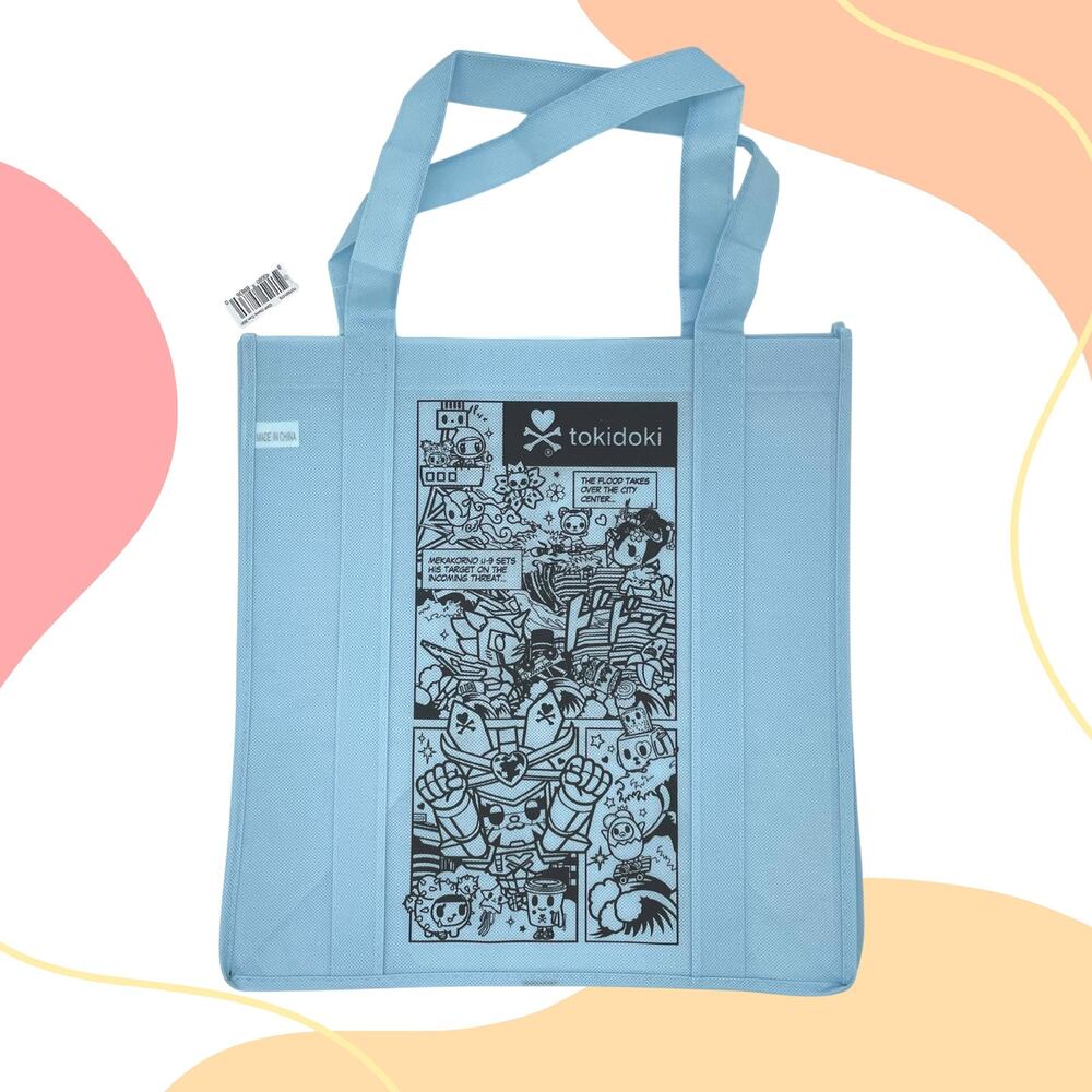 Tokidoki Comic Con 2021 Exclusive Promo Light Blue Reusable Shopping Tote Bag